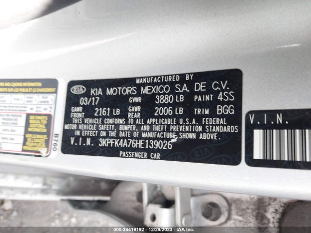 KIA FORTE LX 2017 3KPFK4A76HE139026 Image 9