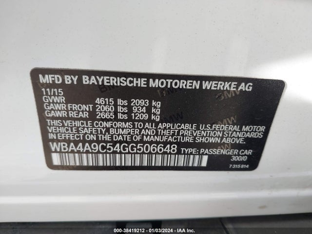 BMW 428i Gran Coupe 2016 WBA4A9C54GG506648 Image 9
