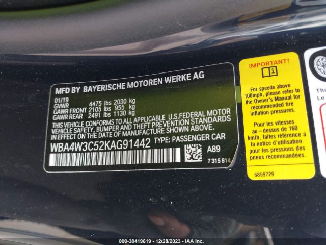 WBA4W3C52KAG91442 BMW 430I