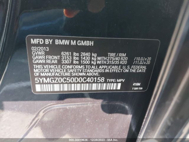 2013 BMW X6 M 5YMGZ0C50D0C40158 Photo 8