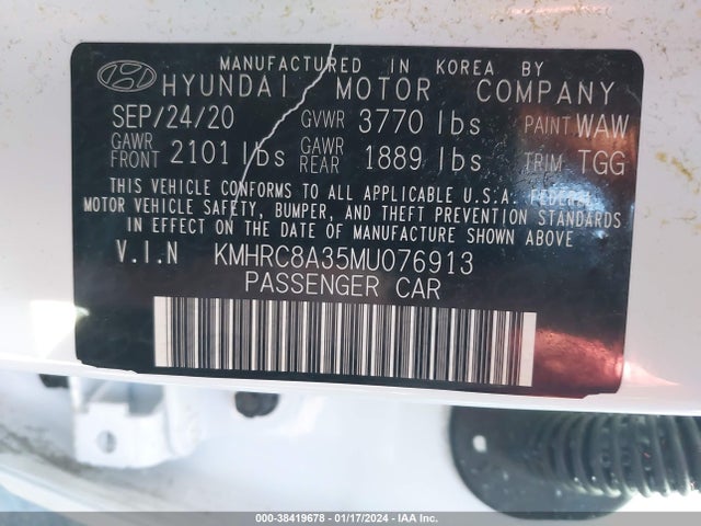 Hyundai Venue Sel 2021 KMHRC8A35MU076913 Image 9