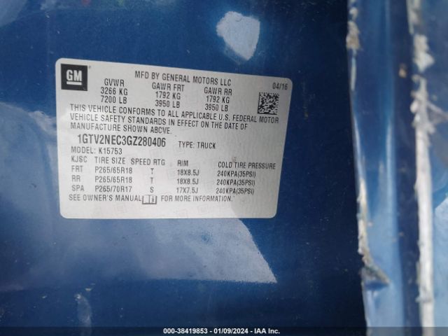 1GTV2NEC3GZ280406 GMC Sierra 1500 Slt