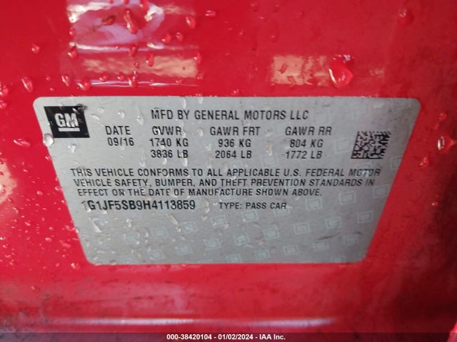 Chevrolet Sonic Premier Auto 2017 1G1JF5SB9H4113859 Image 9
