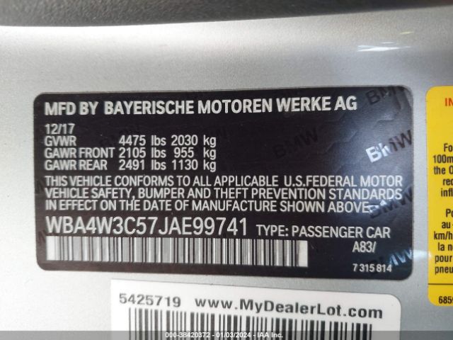 WBA4W3C57JAE99741 BMW 430I