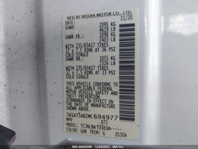 2021 NISSAN ROGUE 5N1AT3AB2MC694977 Photo 8