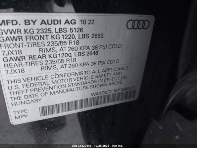 2023 AUDI Q3 WA1DECF36P1048574 Photo 8