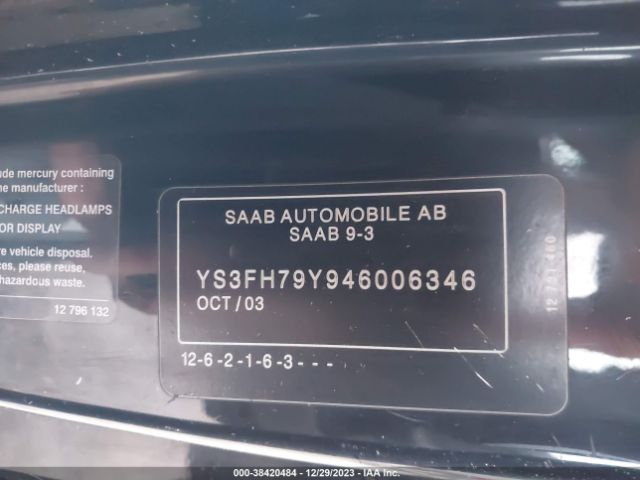 2004 SAAB 9-3 YS3FH79Y946006346 Photo 8