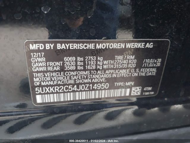 5UXKR2C54J0Z14950 BMW X5 Sdrive35i