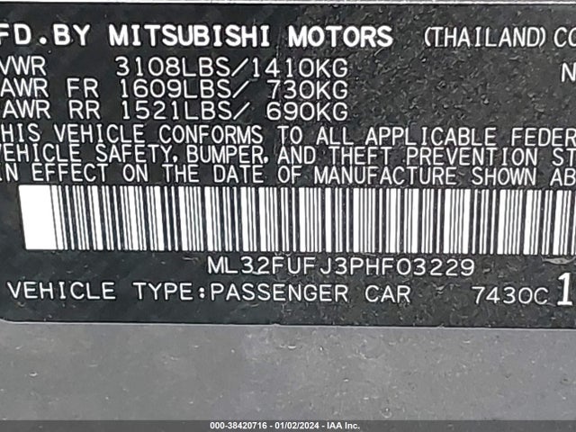 ML32FUFJ3PHF03229 Mitsubishi Mirage G4 Black Edition/es/le