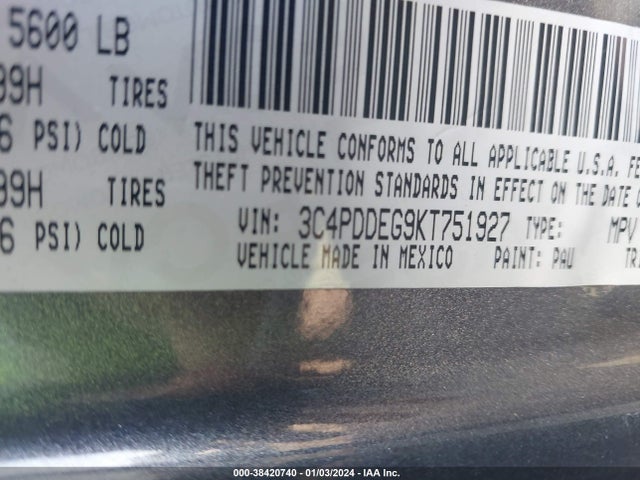 Dodge Journey Gt Awd 2019 3C4PDDEG9KT751927 Image 9