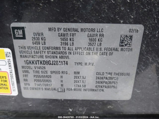 GMC Acadia Denali 2016 1GKKVTKD8GJ284174 Image 9