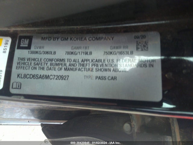 Chevrolet Spark Fwd 1lt Automatic 2021 KL8CD6SA6MC720927 Image 9
