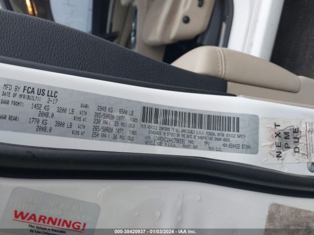 1C4RDHDGXHC796591 Dodge Durango Gt Rwd