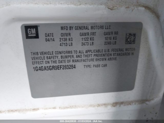 1G4GA5GR9EF283284 Buick Lacrosse