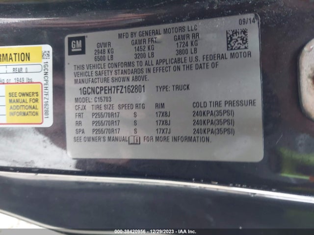 Chevrolet Silverado 1500 Wt 2015 1GCNCPEH7FZ162801 Image 9