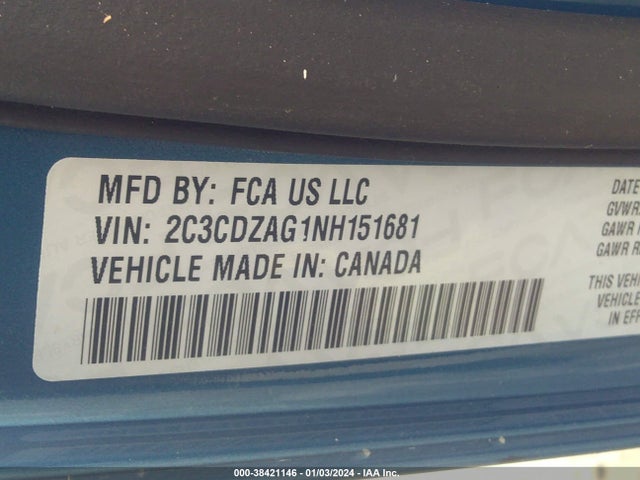 Dodge Challenger Sxt 2022 2C3CDZAG1NH151681 Image 9