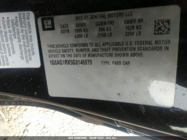 1G6AG1RX5G0146879 Cadillac Ats Standard