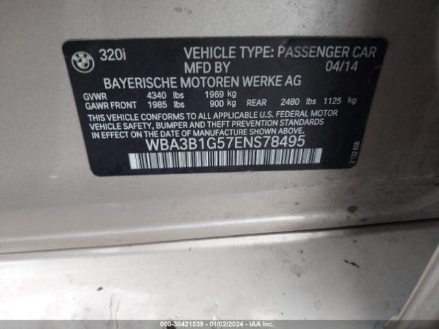 WBA3B1G57ENS78495 BMW 320i