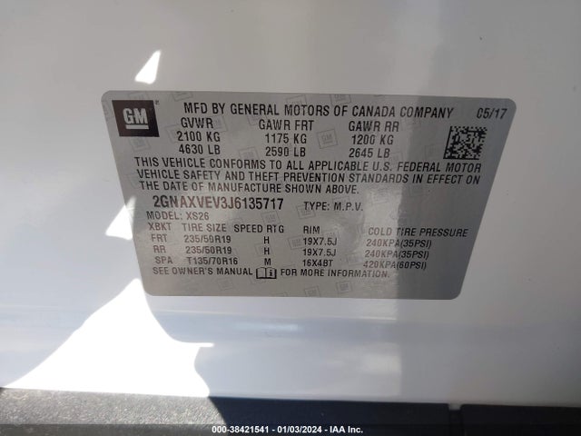 Chevrolet Equinox Premier 2018 2GNAXVEV3J6135717 Image 9