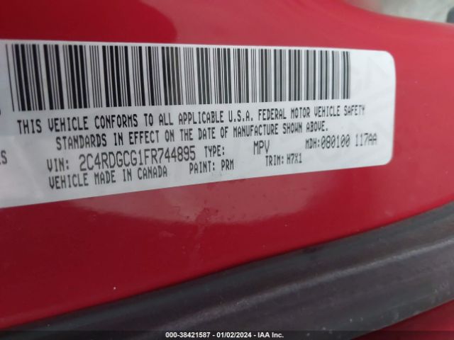 2C4RDGCG1FR744895 Dodge Grand Caravan Sxt
