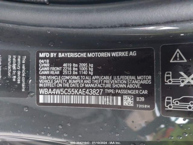 WBA4W5C55KAE43827 BMW 430i Xdrive