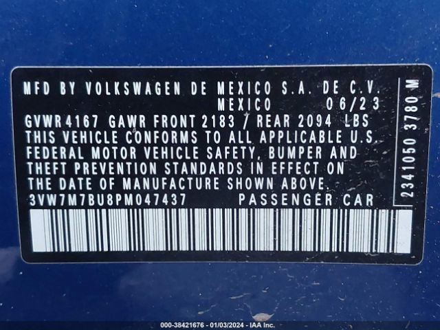 3VW7M7BU8PM047437 Volkswagen Jetta 1.5t Se