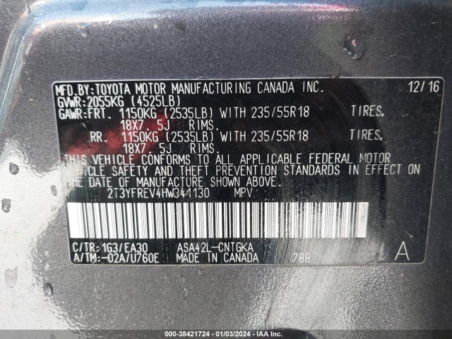 Toyota Rav4 Limited 2017 2T3YFREV4HW341130 Image 9