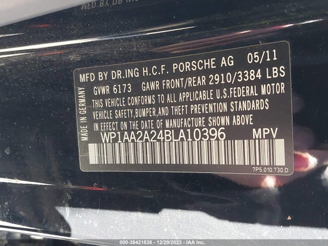 2011 PORSCHE CAYENNE WP1AA2A24BLA10396 Photo 8