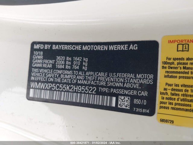 2019 MINI HARDTOP WMWXP5C55K2H95522 Photo 8
