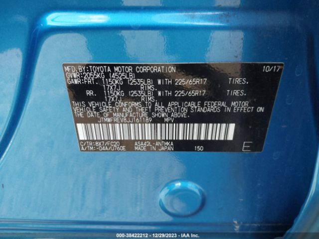 JTMWFREV8JJ161189 Toyota Rav4 Adventure/xle