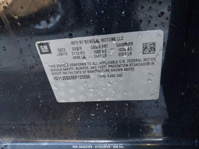 Chevrolet Malibu 2lz 2014 1G11J5SX8EF120036 Image 9