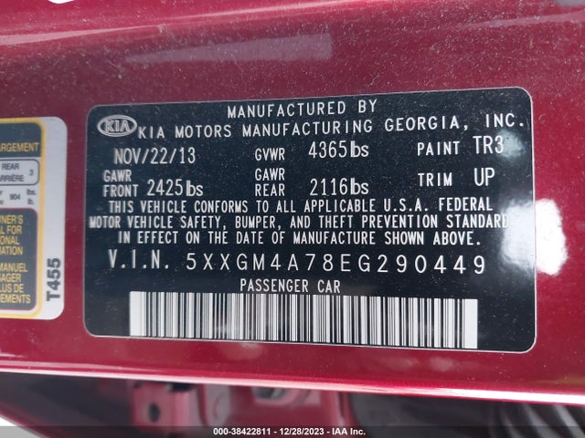 KIA Optima 2014 5XXGM4A78EG290449 Image 21