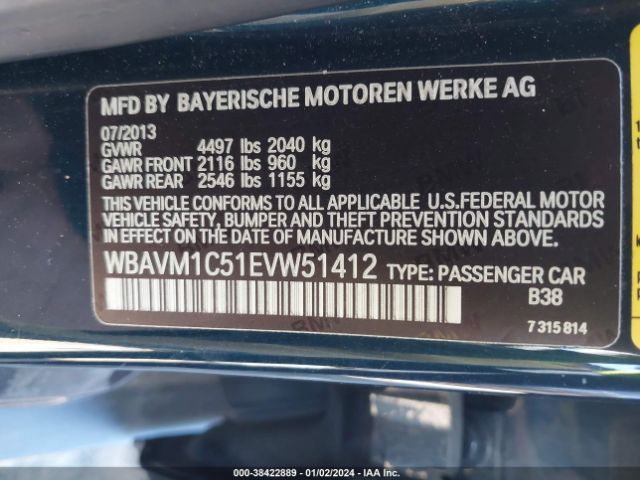 WBAVM1C51EVW51412 BMW X1 Sdrive28i