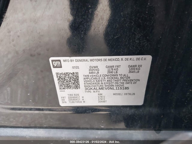 2022 GMC TERRAIN FWD SLE VIN: 3GKALMEV0NL115185