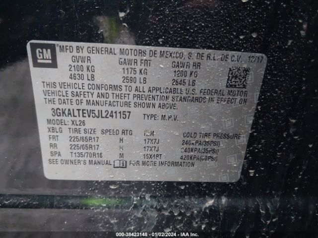 3GKALTEV5JL241157 GMC Terrain Sle