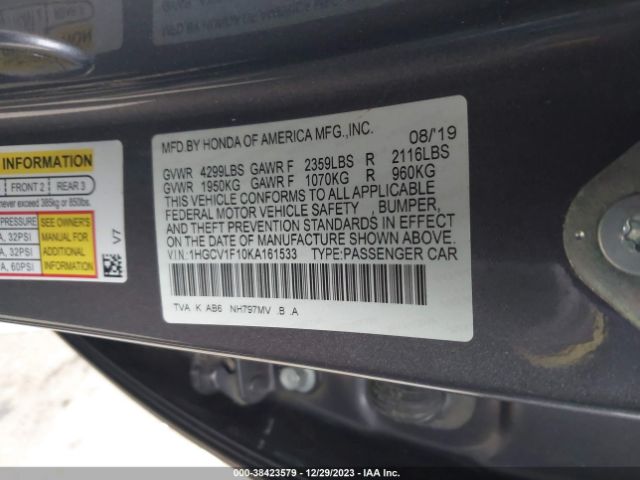 1HGCV1F10KA161533 Honda ACCORD LX