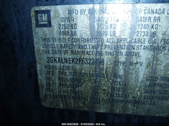 2GKALNEK2F6322498 GMC TERRAIN SL