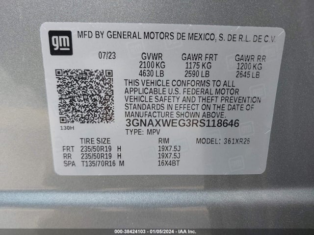 Chevrolet lsd 2024 3GNAXWEG3RS118646 Image 26