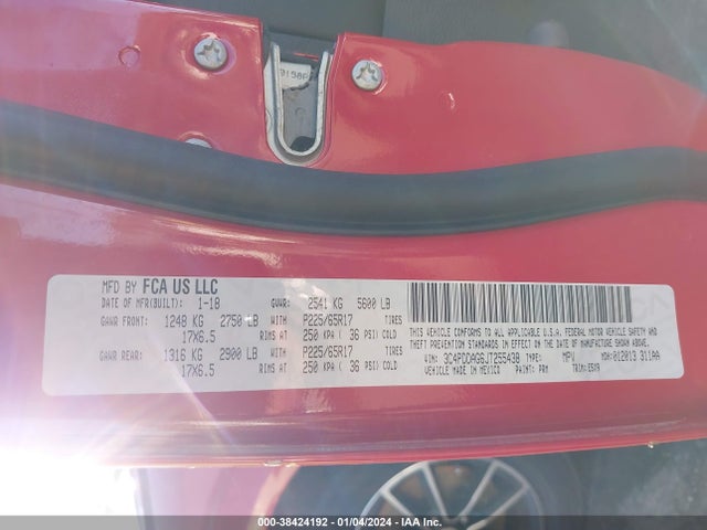 Dodge Journey Se Awd 2018 3C4PDDAG6JT255438 Image 9