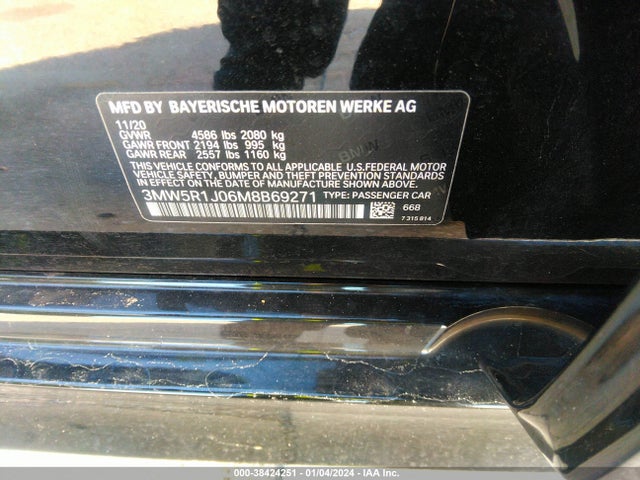 BMW 330I 2021 3MW5R1J06M8B69271 Image 9