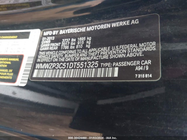 2013 MINI CONVERTIBLE WMWZP3C51DT551325 Photo 8