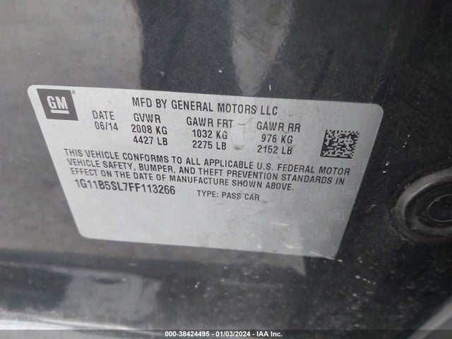 Chevrolet MALIBU LS 2015 1G11B5SL7FF113266 Image 9