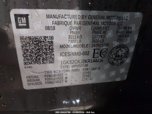 1GKS2CKJ2KR144436 GMC YUKON DENALI