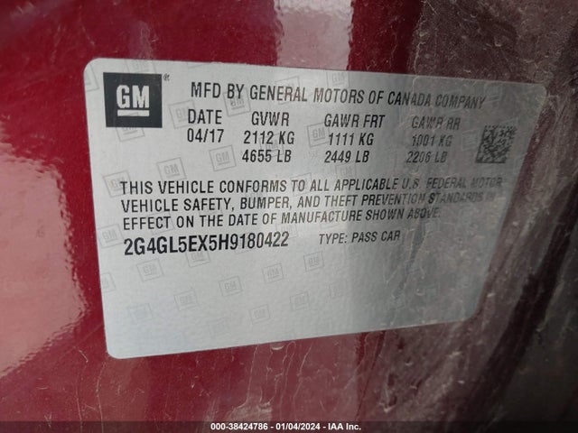 2G4GL5EX5H9180422 Buick Regal Turbo Sport Touring
