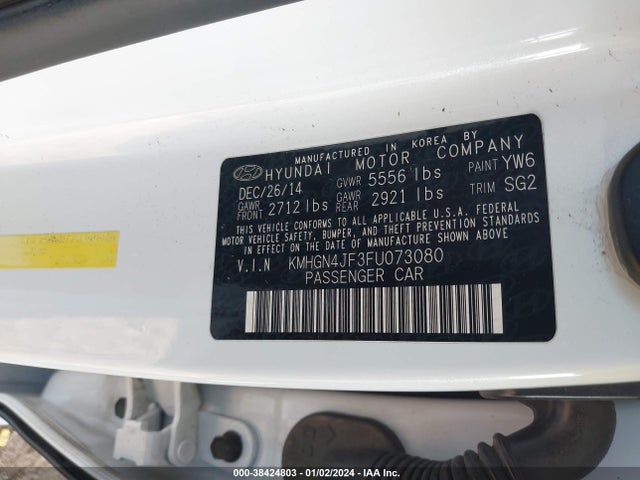 Hyundai Genesis 5.0 2015 KMHGN4JF3FU073080 Image 9
