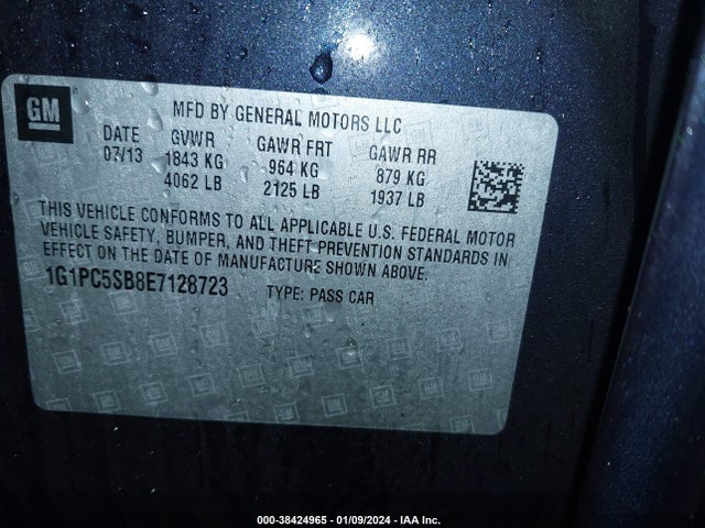 Chevrolet Cruze 1lt Auto 2014 1G1PC5SB8E7128723 Image 9