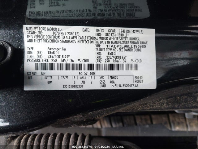 1FADP3L96EL195980 Ford 2014