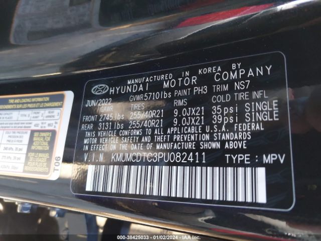 KMUMCDTC3PU082411 Genesis Gv70 3.5t Awd Sport