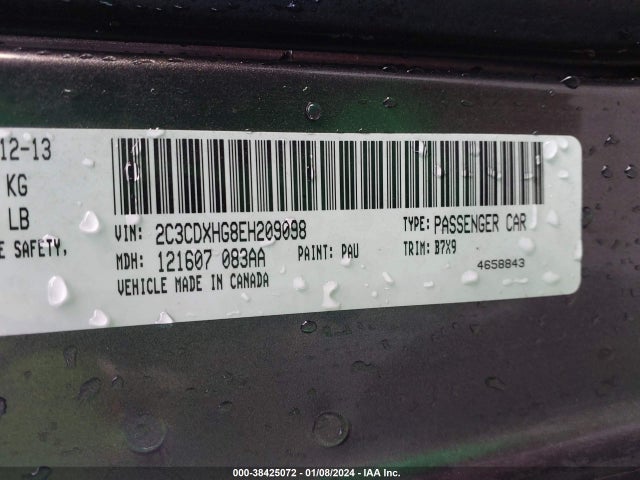 Dodge Charger Sxt 2014 2C3CDXHG8EH209098 Image 9