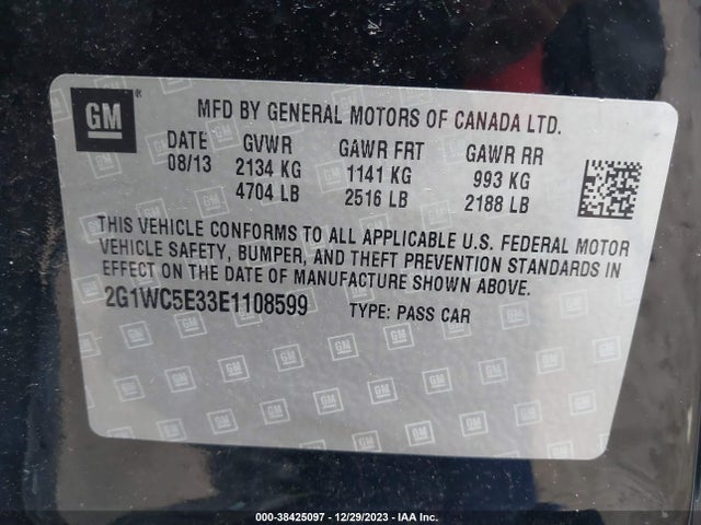 Chevrolet Impala Limited Ltz 2014 2G1WC5E33E1108599 Image 9